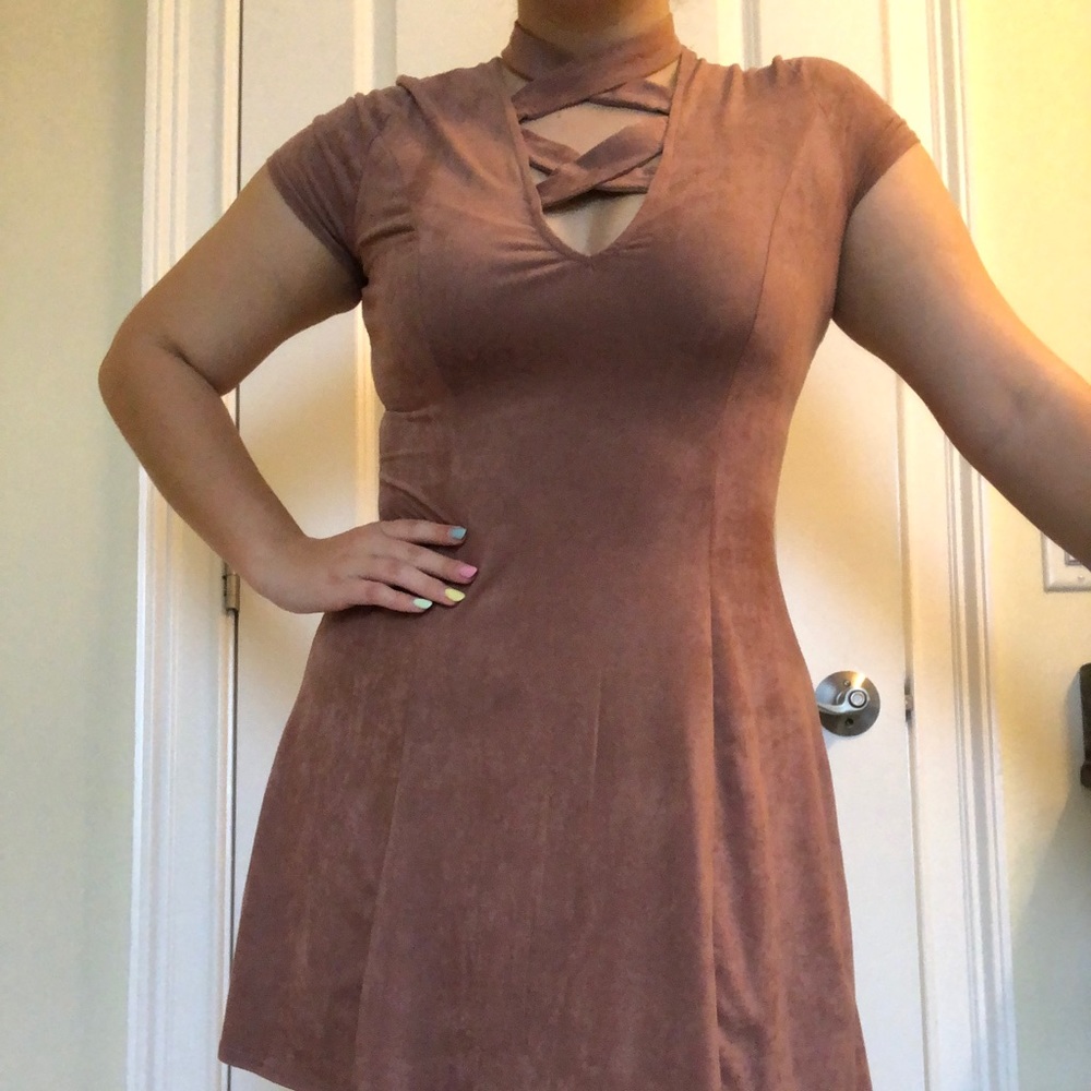 Faux Suede Dress